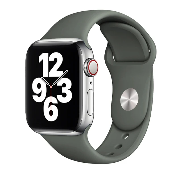 Silicone Strap For Apple Watch Band 44mm 41mm 45mm 40mm 38mm Smart Watch Sports Rubber Bracelet iWatch 6  Serie 7 SE Watchband Gray