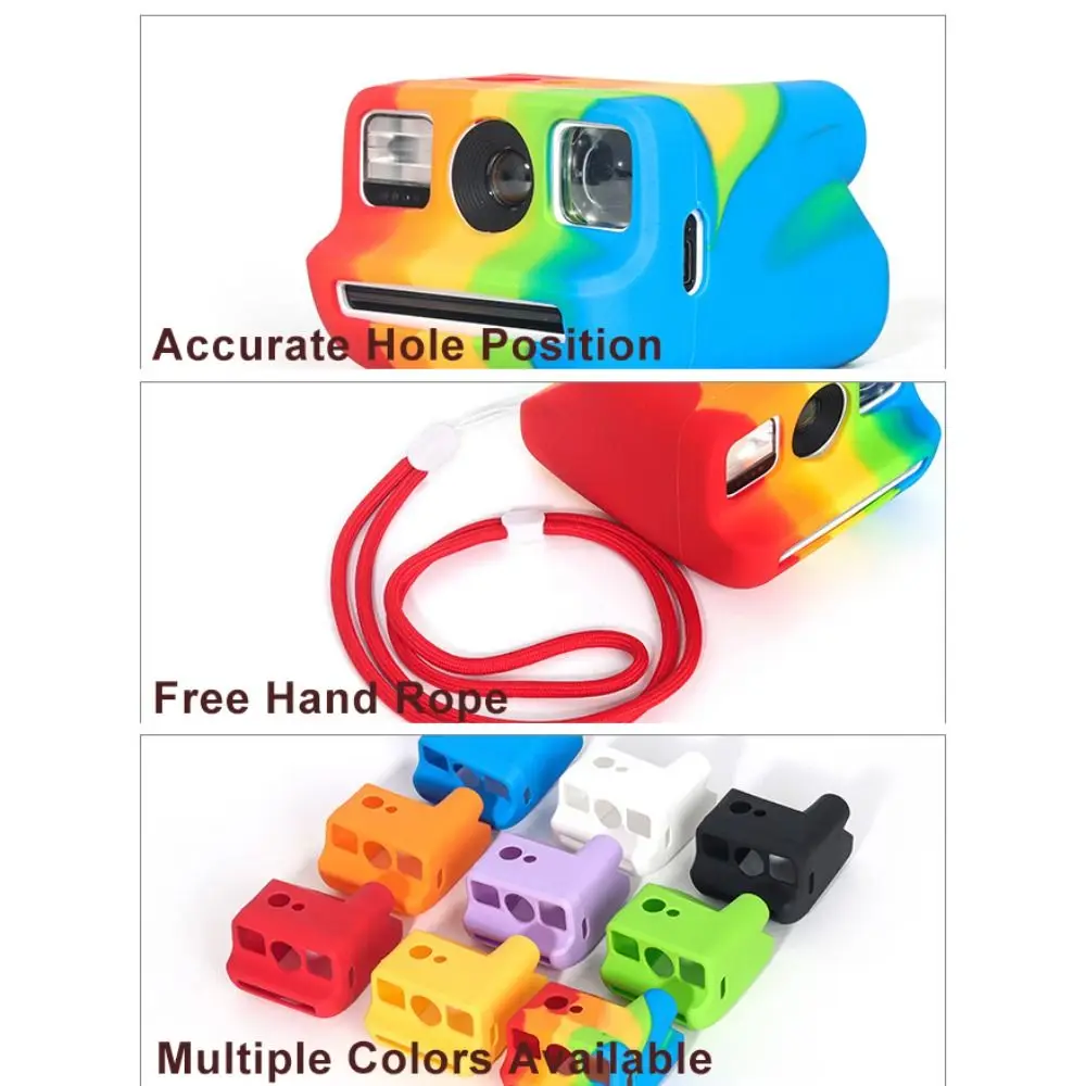 Lanyard Silicone Case Slim Fit Shockproof Instant Film Camera Skin - Wear Resistant & Waterproof
