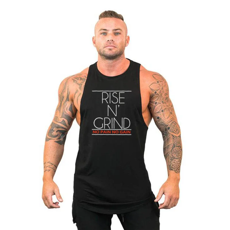 Mens Summer Gym Tank Tops Cotton O-Neck Breathable Sleeveless T-Shirt for Fitness Bodybuilding Versatile Training Sports vest S08cbf7967c6f4ac1a80eebdbb98738d4O