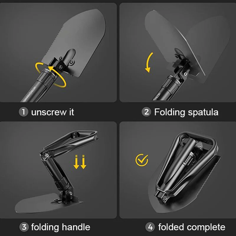 Outdoor Shovel Multifunctional Camping Shovel Outdoor Portable Army Green Engineer Fishing Carbon Steel Material garden shovel portable shovel folding shovel survival shovel