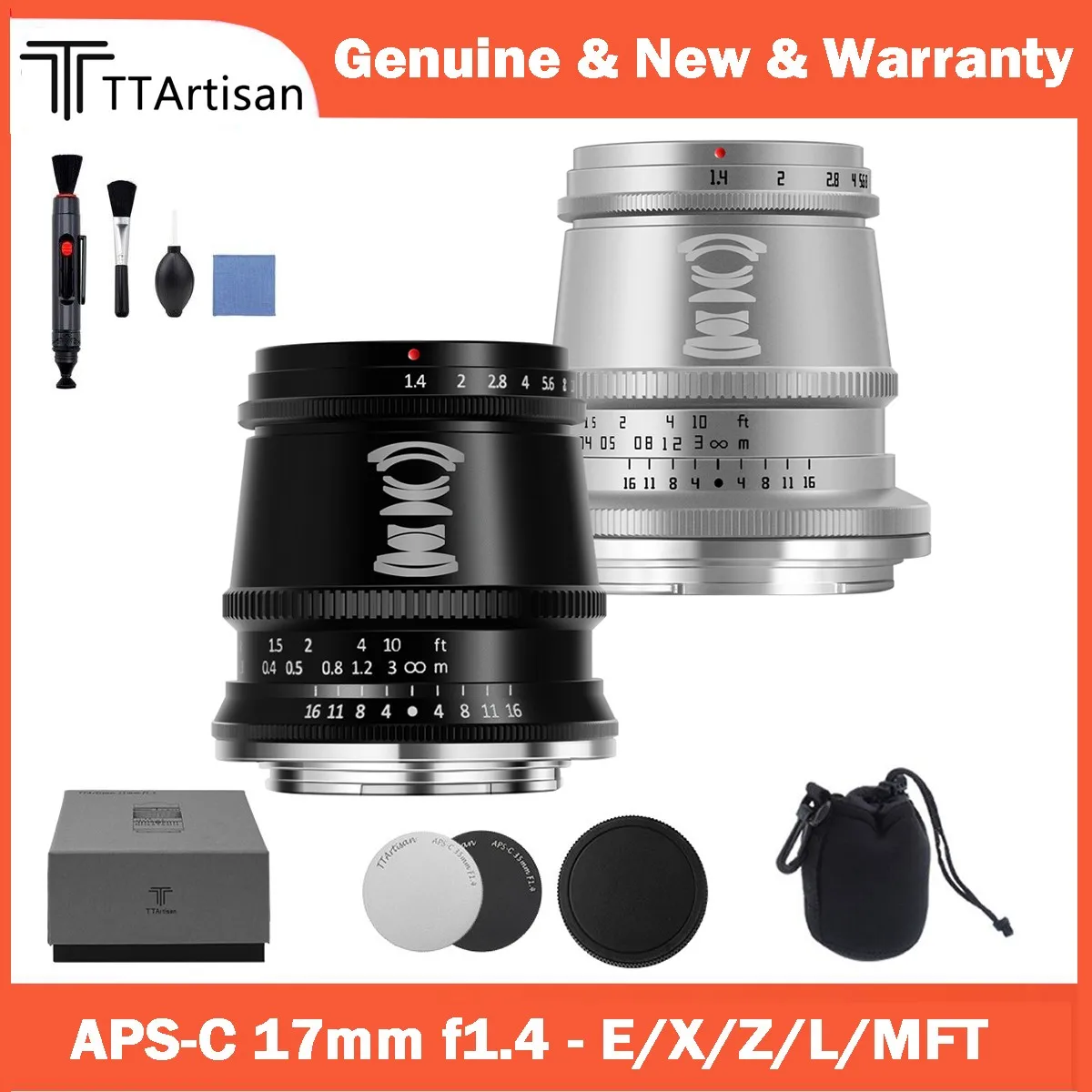Ttartisan 17Mm F1.4 Aps-C Obiettivo Umanistico Grandangolare Per Sony E Fuji X Xt3 Xa7 Xe Canon M Leica L Nikon Z Panasonic Olympus M43