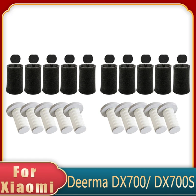 10 Sets Handheld Vacuum Cleaner Hepa Filter Sponge Filter Kit For Deerma Dx700 Dx700s Vacuum