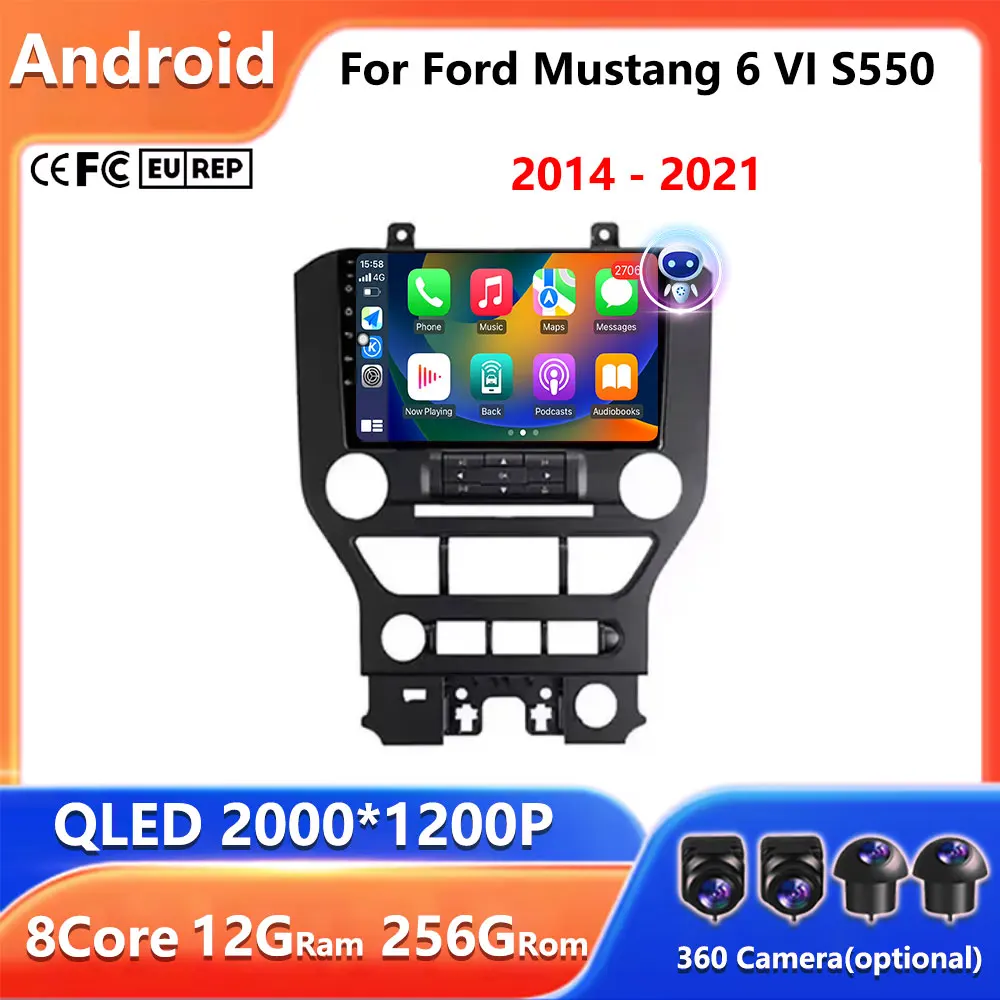 Navigatore GPS 9'' 4G WIFI BT DSP Android Auto Carplay per Ford Mustang 6 VI S550 2014 - 2021 Autoradio Lettore Multimediale Video