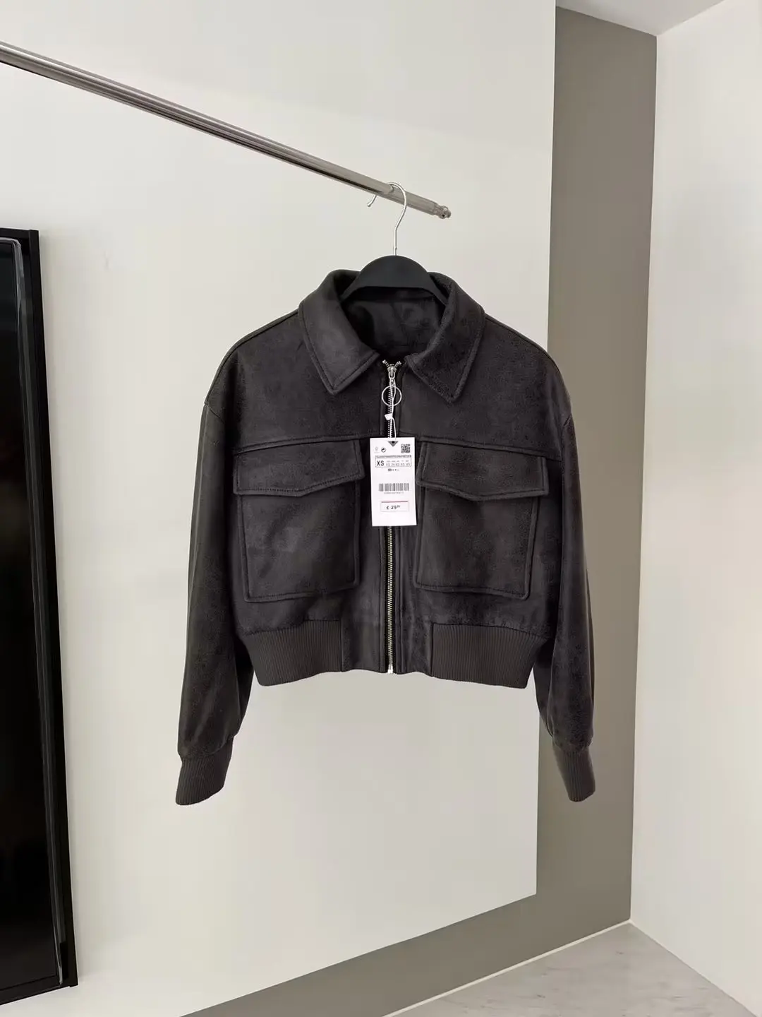 

Women 2023 Winter New Fashion Artificial Leather Flying Jacket Coat Vintage Long Sleeve Zipper Female Outerwear Chic Tops