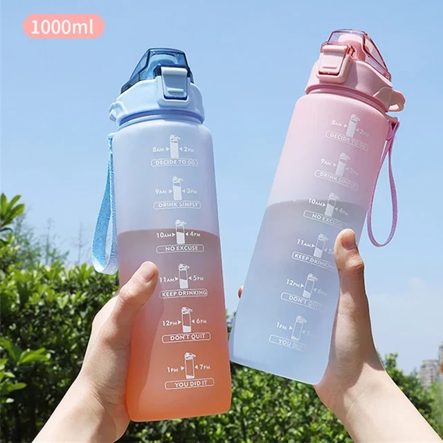 Cold Water Portable Travel Bottles with Straw Plastic Cup Sports