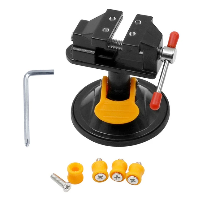 Mini Adjustable Fixed Vise Electric Table Bench Vise 360° Rotatable Grinder Rotary Hand Drill Suction Cup Fixed Frame Hand Tool