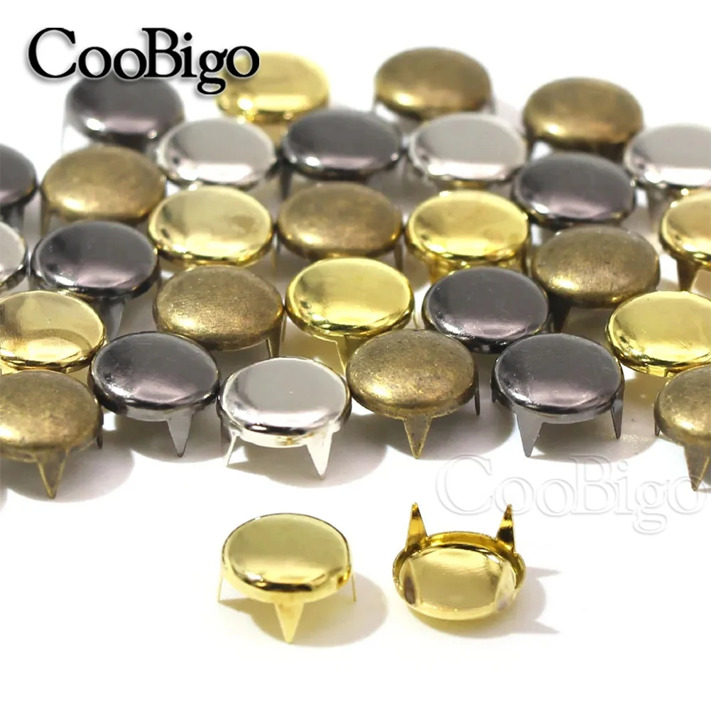 Tachuelas decorativas de cuero, remaches redondos de cabeza de nailon para  ropa, artesanía de cuero, 4 garras, 3mm, 5mm, 6mm, 8mm, 9mm, 10mm, 12mm,  25mm - AliExpress