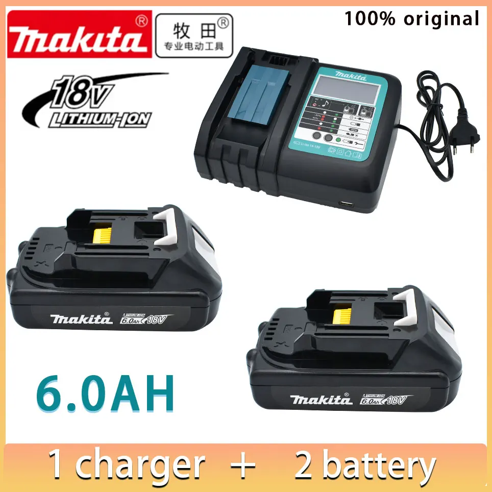 

Makita 6.0Ah 18V Original Rechargeable Li-Ion Battery For BL1830 BL1815 BL1860 BL1840 194205-3 Replacement Power Tools Battery