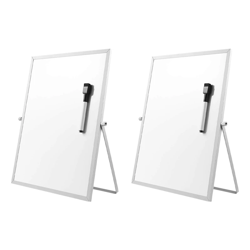 2X Magnetic Dry Erase Board With Stand For Desktop Double Sided White Board  Planner Reminder For School Office - AliExpress