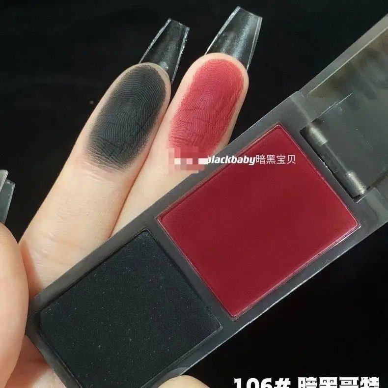 Eye Shadow 2 Color Protable Red Black Plate Matte Dark Smoky Cosmetics Makeup Party Halloween Diy Makeup