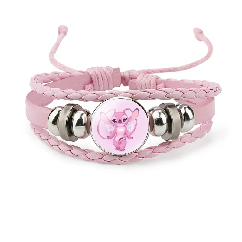 thumbnail image 1 of Disney-pulsera de punto de Lilo & Stitch para mujer, cadena de cuerda trenzada, pulseras hechas a mano, joyería ajustable, 1 of 4