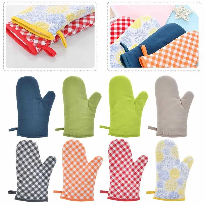 Kitchen Oven Mitts Baking Anti-Hot Gloves High Temperature Resistance Oven Microwave Insulation Baking Mitten Bakeware Tools