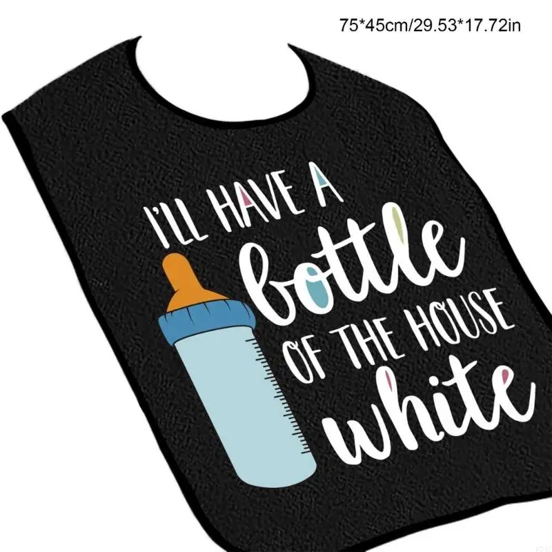E74C Absorbent Adult Bib for Seniors with Stylish Print Designs for Home and Care Facilities Elderly Care Accessory