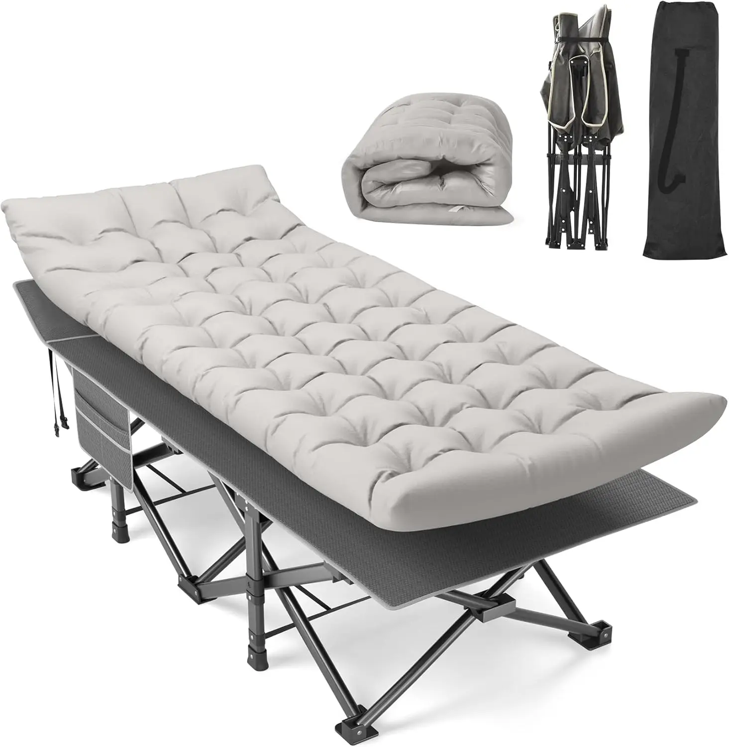 32In XXL Folding Camping Cot for Adults