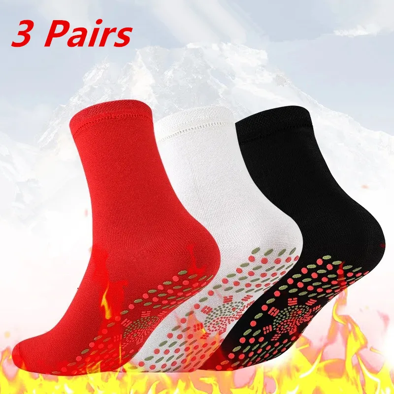 

3 Pairs Tourmaline Slimming Health Sock Winter Elastic Thermal Self-Heating Sock Health Care Socks Short Sock Magnetic Therapy