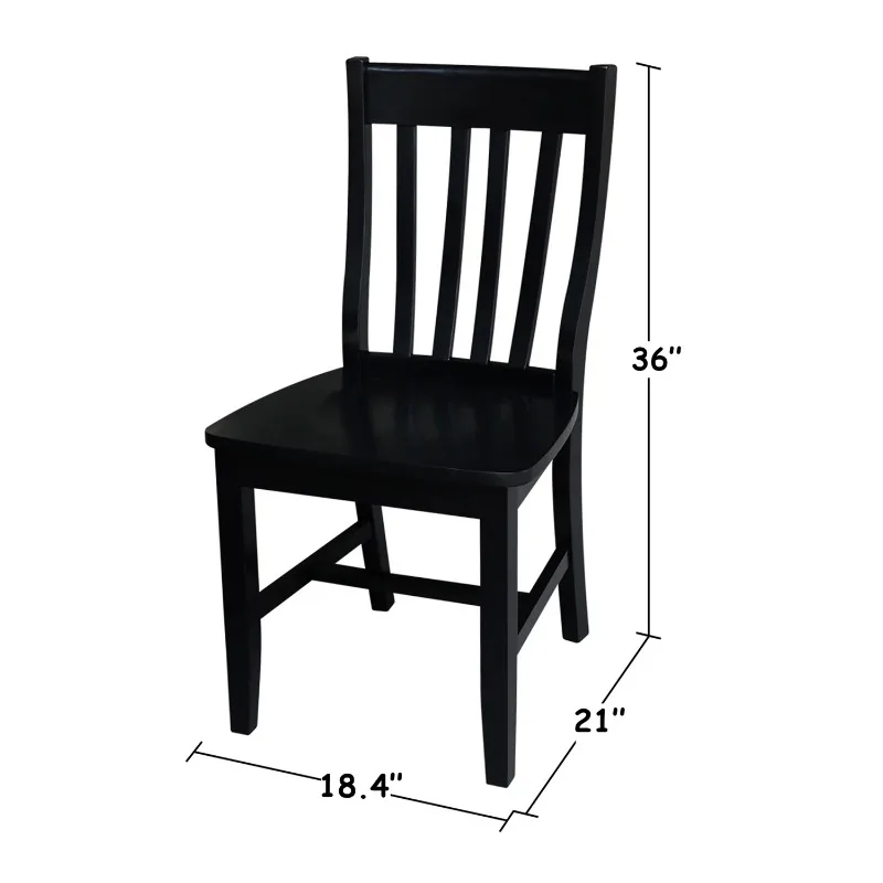 Schoolhouse Wood Dining Chair in Black (Set of Two) 6