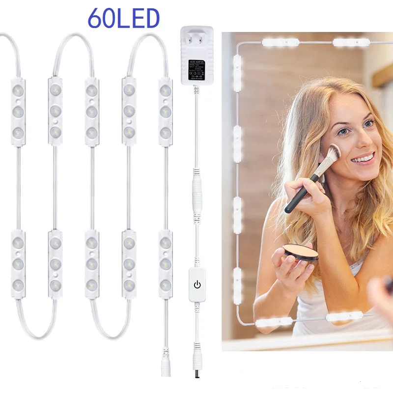 LED Makeup Mirror Lights USB 5V Hollywood Dresser Light Touch Dimming Dressing Table Vanity Lamp for Bathroom Decoration