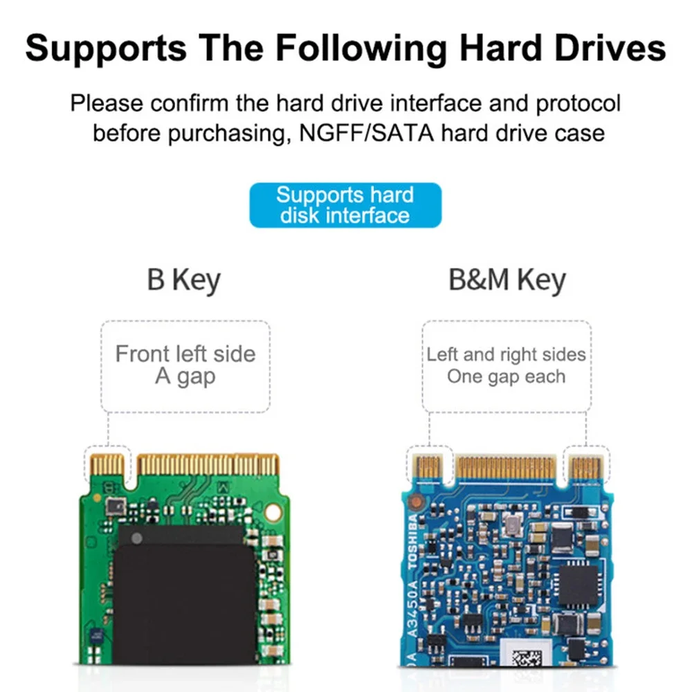 USB 3.1 C Ÿ-M.2 NGFF SSD  , ܺ Ŭ ̽, ˷̴ ձ ָ Ʈ  ϵ ũ ڽ 