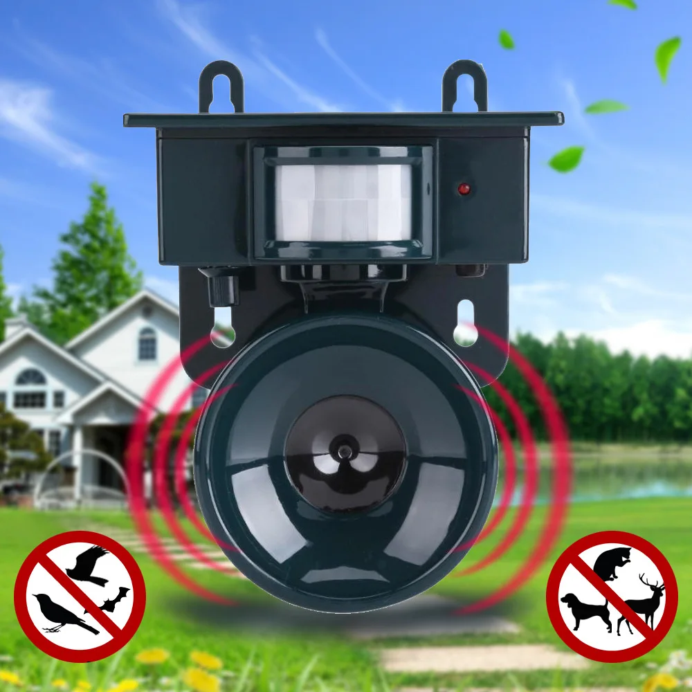 Outdoor Garden Solar Bird Repeller Ultrasonic Sonic Deterrente Scarer Animal Cat Dog Fox Repellent Birds Repeller Tool Sensore Pir