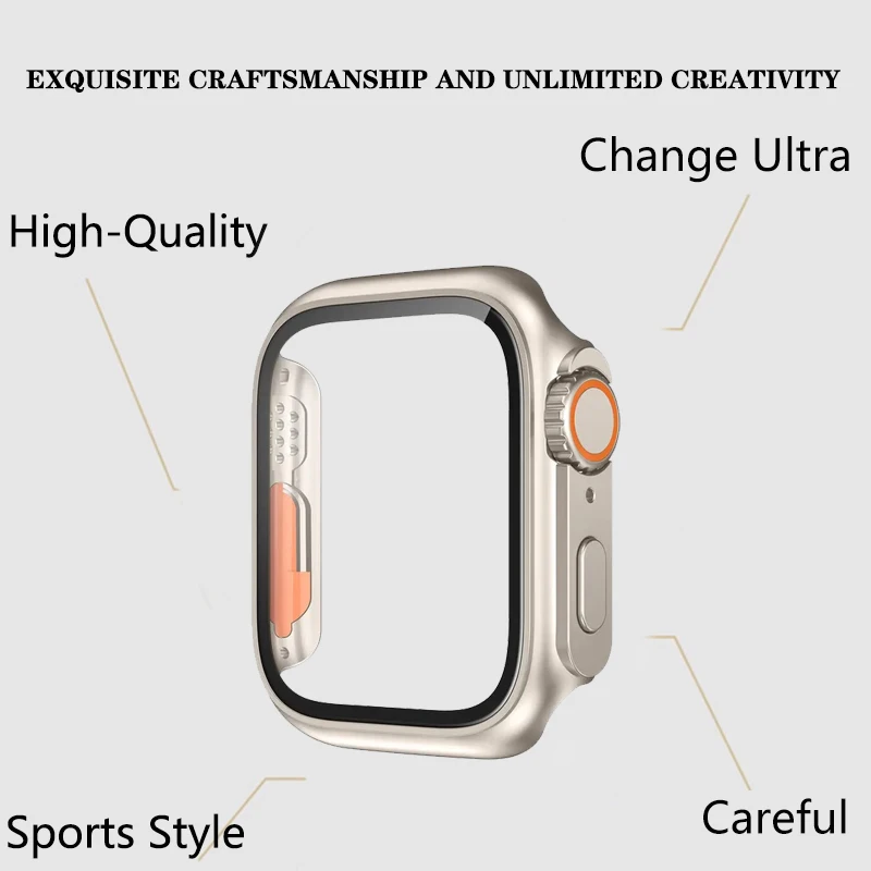Premium Apple Watch Glass Screen Protector and Case Bumper Cover