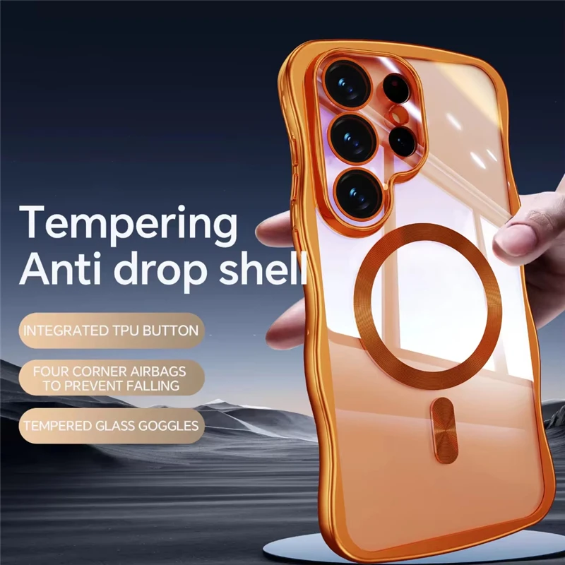 Wavy Pattern Glossy Transparent Shockproof Case