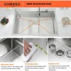 33 Inch Drop In Kitchen Sink With Waterfall Faucet-Kitchen Sink 33×22 Drop In Workstation Kitchen Sink 16 Gauge Stainless 6