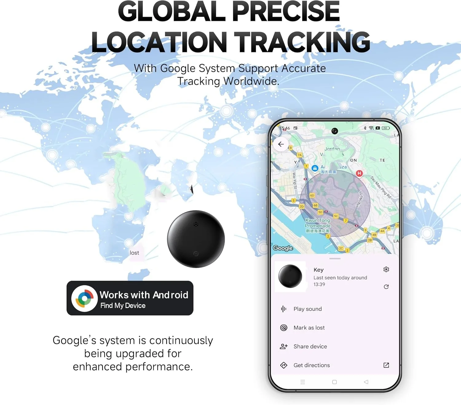 GPS Locate Tracker Google Find My Device Airtag Portable Locator Key Loss Prevention IP67 Waterproof Devices Global Positioning 2