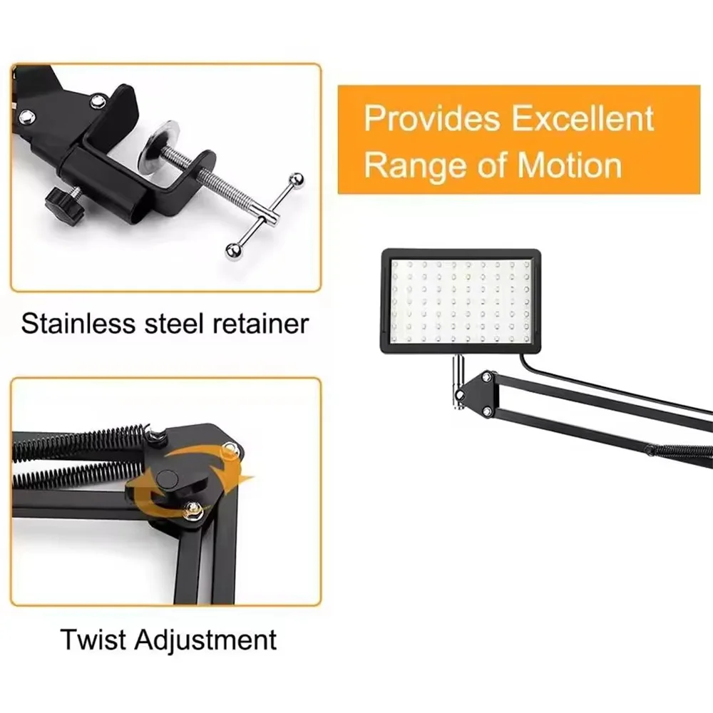 LED Photography Light Selfie Lights Conference Lighting Photo Studio Lamp With Scissor Arm Stand For Zoom YouTube Live Streaming - 6