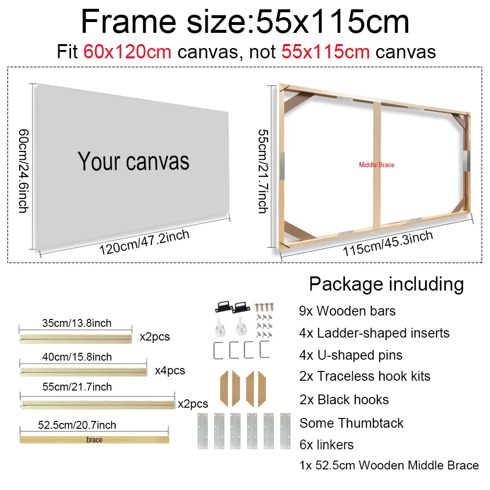 Oversized Wooden Canvas Print with Inner Frame