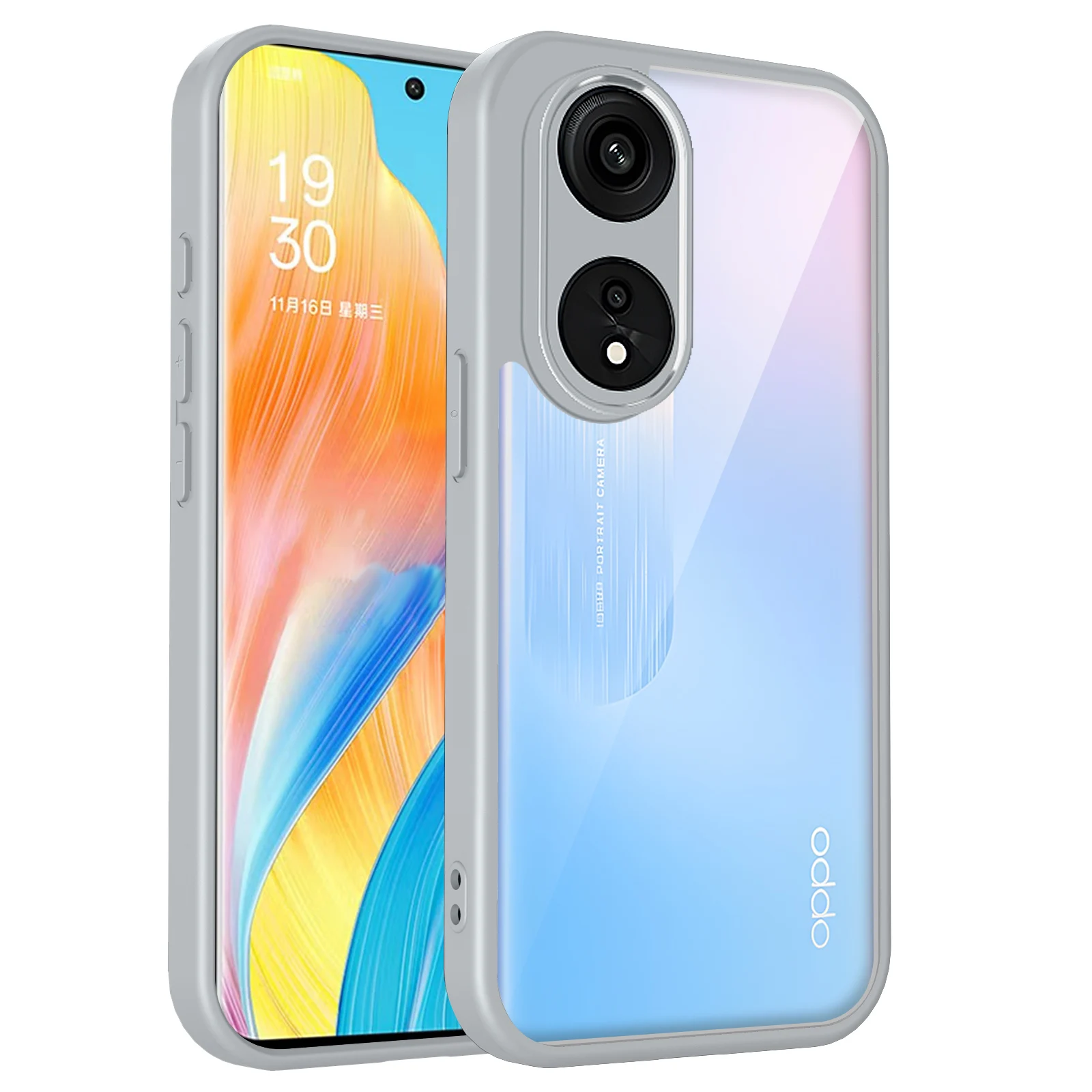 Clear Matte Back Cover with Cushion Silicone Bumper - Durable Phone Case