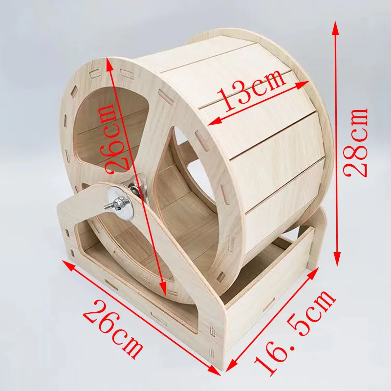 Title 4, Wooden Mute Hamster Running Wheel Chinchilla Ha...