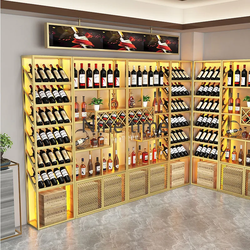 

Industrial Cocktail Wine Cabinets Retail Drink Living Room Liquor Bar Cabinet Commercial Club Armario Para Vinos Home Furniture