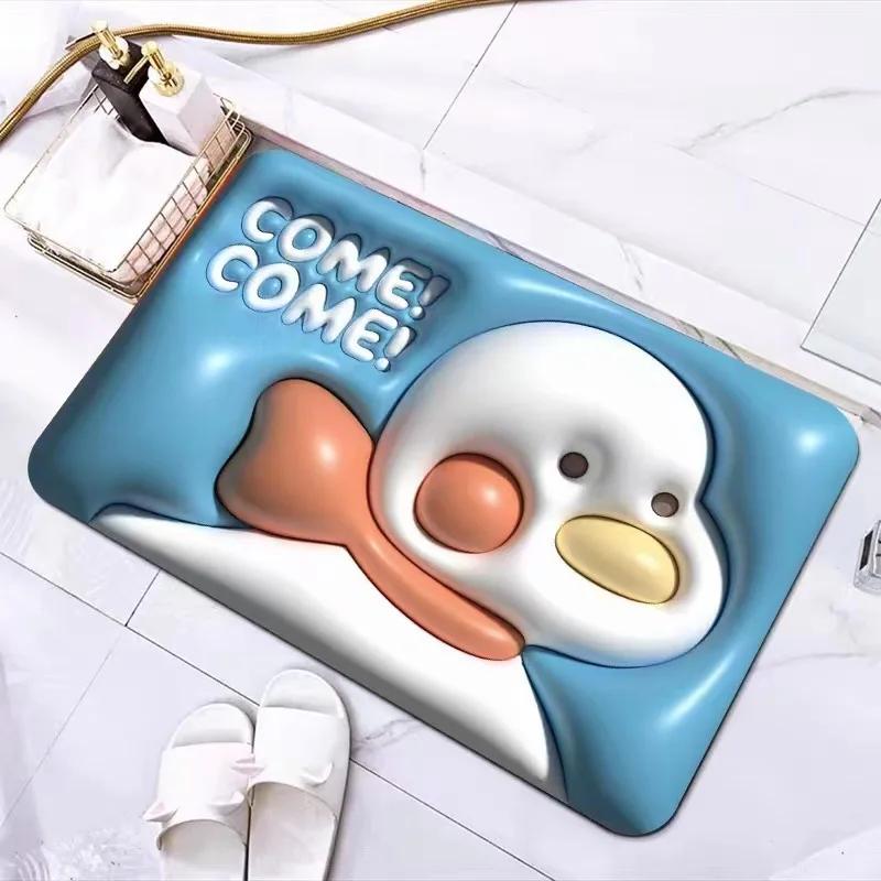 

3D Cartoon Bathroom Carpet Bathroom Non-slip Area Rug Absorbent Home Bath Mat Quick Drying Door Mat Living Room Bedroom Foot Pad
