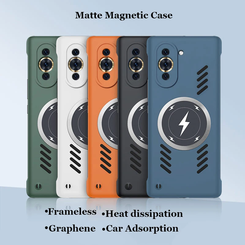 Frameless Heat dissipation Magnetic PC Case For Huawei nova 11 10 9 8 7 SE Pro Ultra 5G Magsafing Wireless Charging Shell Cover_voghion.com