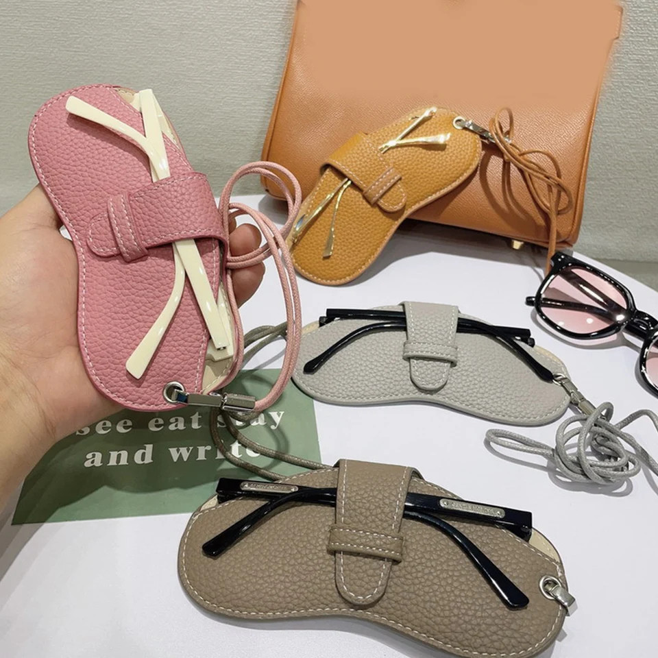 Custodia portatile per occhiali in PU, pochette morbida per occhiali da