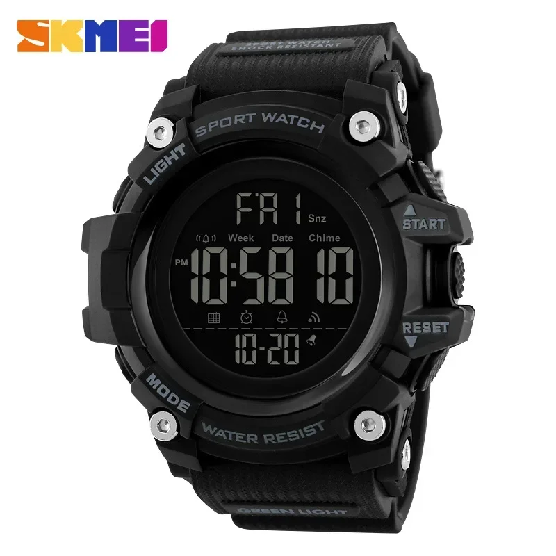 

SKMEI 1384 Sport Watch Stopwatch Count Down Mens Digital Watches Soft Clock For Male reloj hombre with Shockproof 2 Time