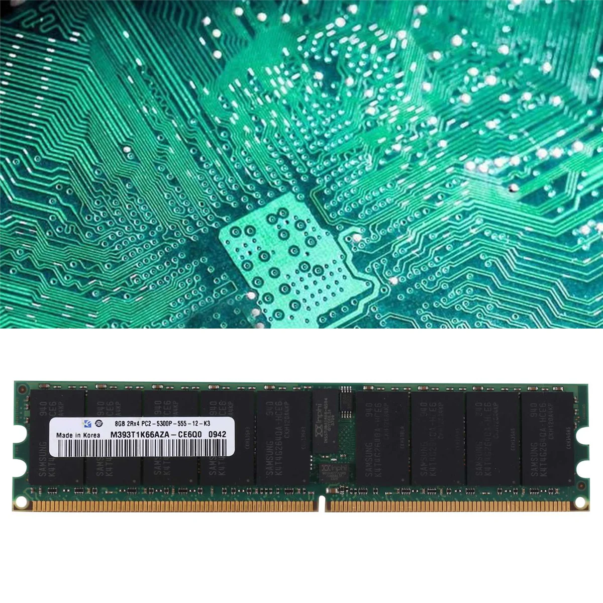 워크스테이션용 RECC RAM + 냉각 조끼, PC2 5300P 2RX4 REG ECC 서버 메모리 RAM, DDR2 8GB, 667Mhz
