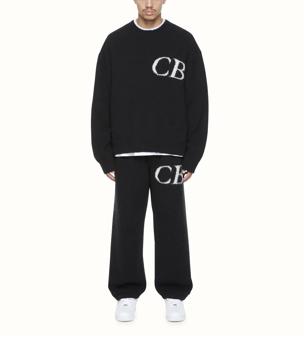 

Fashion Classic Trendy Luxury Design Autumn/Winter New Letter Logo Jacquard Loose Round Neck High Street Sweater Pullovers Top