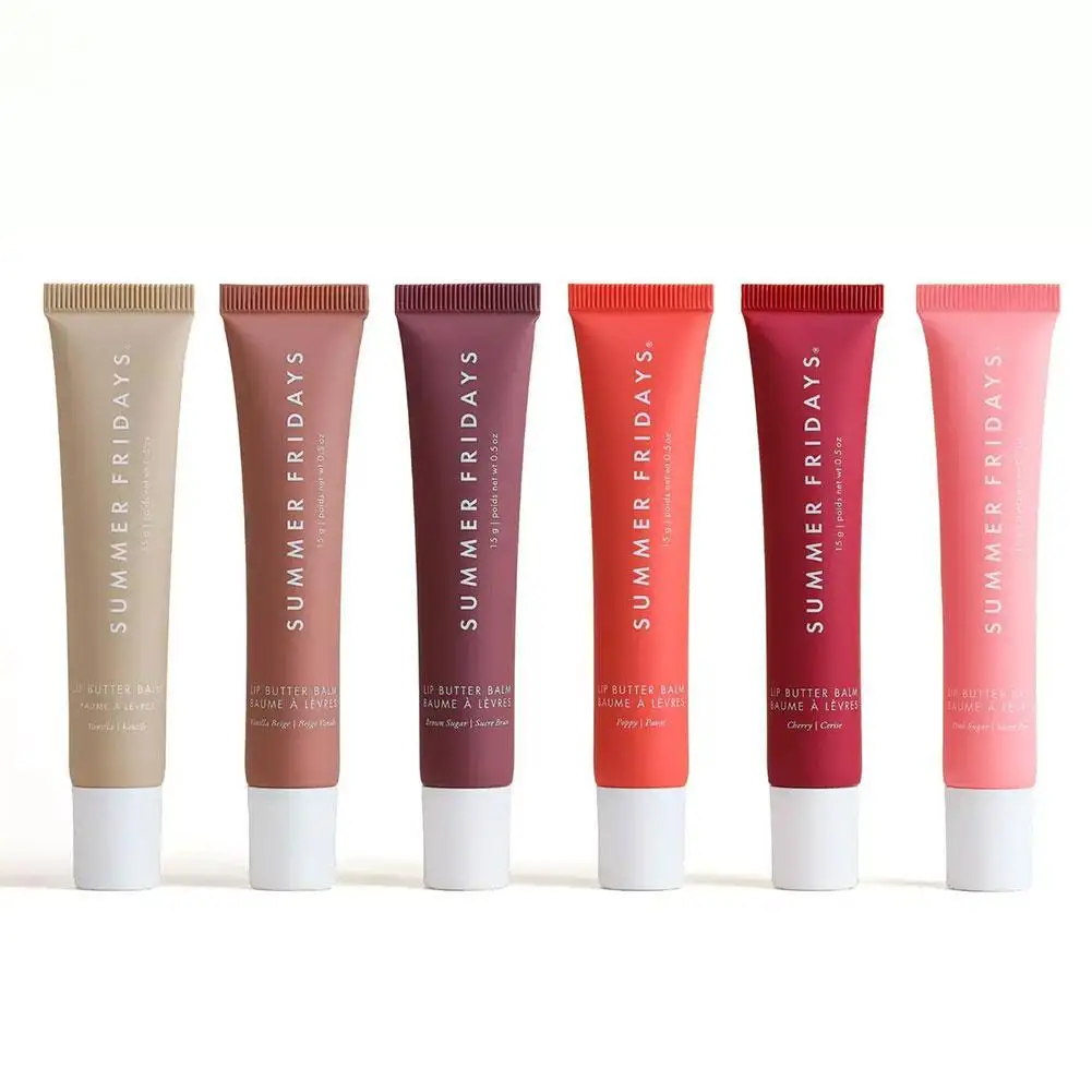 Summer Fridays Vanilla Beige Lip Balm Mini Lip Gloss Set Moisturizing Transparent Smooth Soft Tube Mirror Lipstick Makeup Set 6