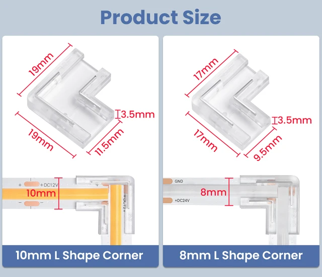 Connecteur de manchon étanche IP68 à 2 broches pour bande LED COB, Tube  solide pour l'extérieur, 8mm, 10mm, pour Dressing, 5 pièces - AliExpress