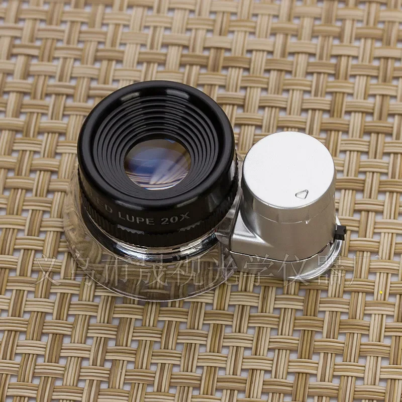 

Portable Pocket Cylindrical Lighted Magnifier Optical Glass Lens Jewelry Identifying Magnifying Glass Loupe With 6 LED Light 10x
