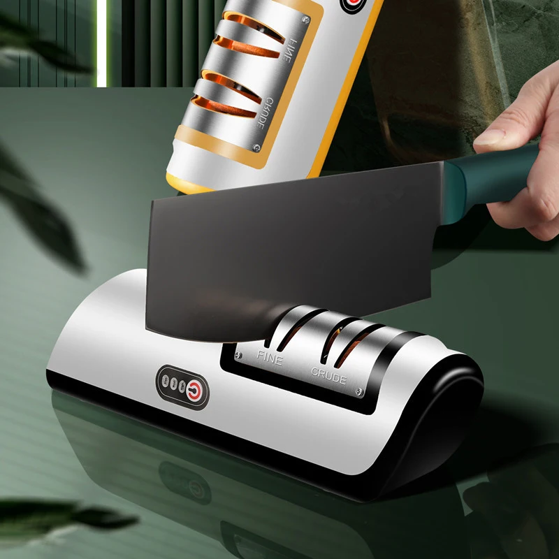 USBRechargeableElectricKnifeSharpenerAutomaticAdjustableKitchen