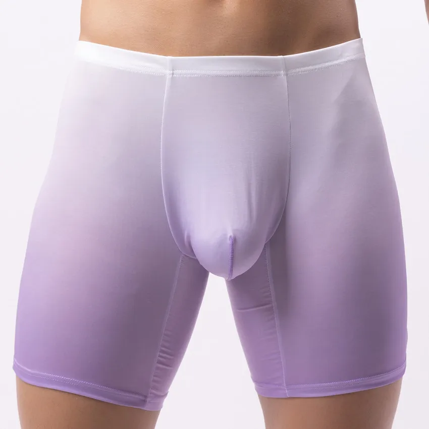 Mens Boxer Shorts Ice Silk Gradient Color Men Panties Seamless Sexy Underwear Man Underpants Panties Male Ultra-thin Breathable 5