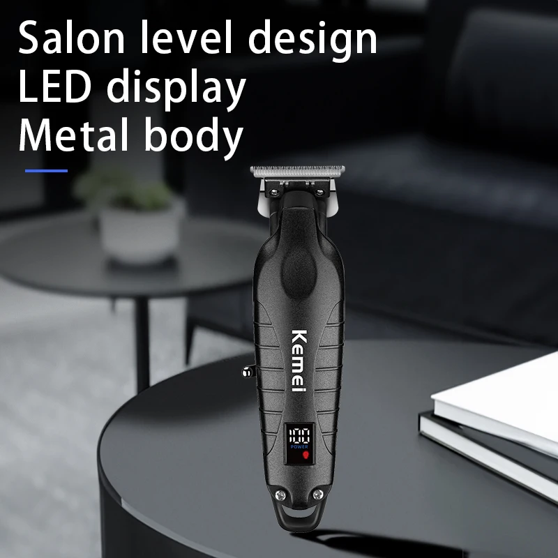 Kemei  Hair Clipper Professional Trimmer Cordless Haircut Machine Type-c Rechargeable Hair Trimmer  Zero Gapped Cutting km-2293 2