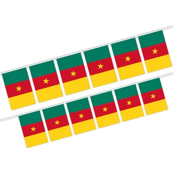 20Pcs Flags One String National Flag Lines Hang On One Rope Cameroun Buntings 14*21cm Stream Banner String Cameroon Banner Flags