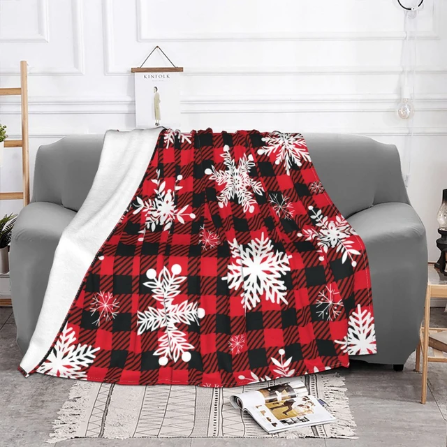 Coperte natalizie fiocchi di neve con stampa in pile su un Plaid di bufalo  coperta sottile traspirante per biancheria da letto copriletti da esterno -  AliExpress