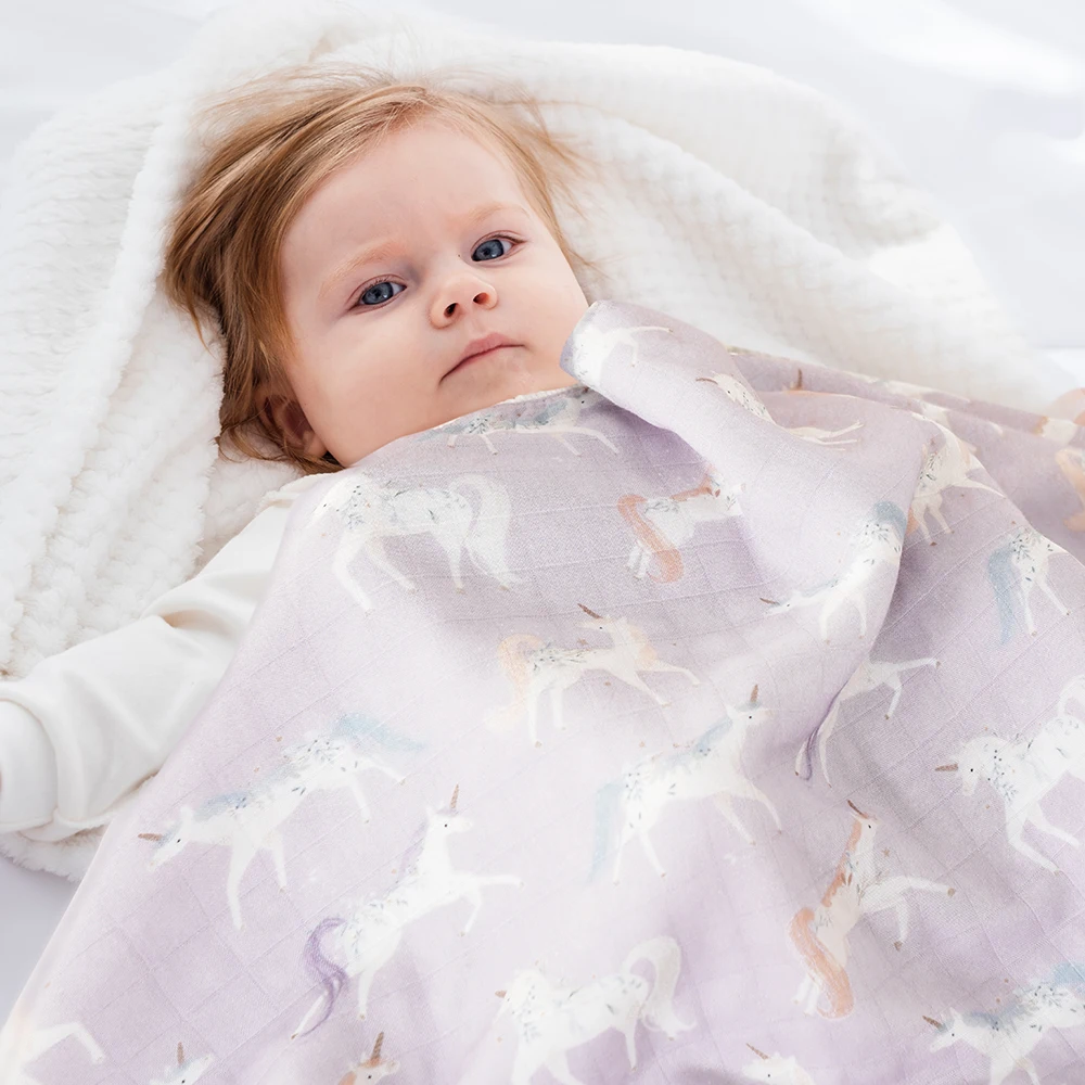 Kangobaby #My Soft Life#  New Arrival Baby Muslin Swaddle Blanket Breathable Newborn Bath Towel Infant Quilt 110x120cm 6