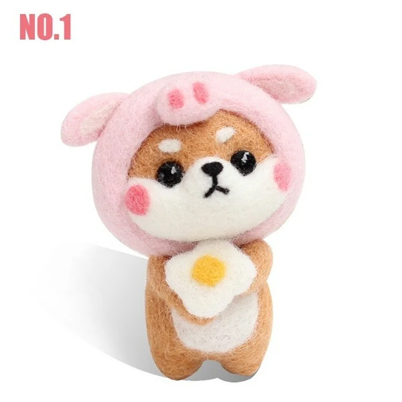 1Pcs DIY Doll Needle Felting Kit Crafts Wool Felting Animals Kit Non Finished Dog Handcraft Set for DIY Handmade Holiday Gifts