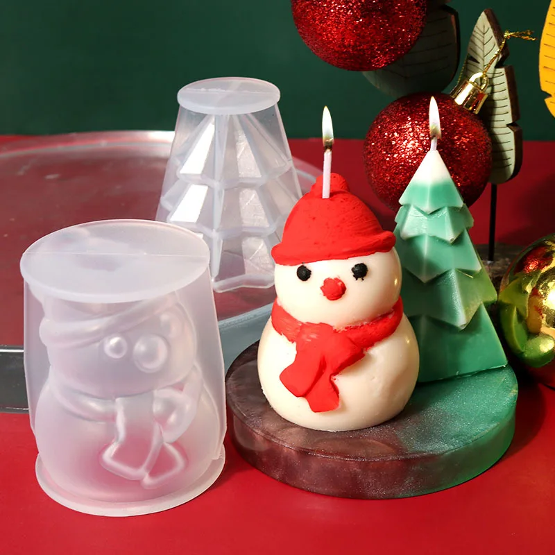 2 Stampi In Silicone 3D A Forma Di Babbo Natale Per Candele E Saponi - Due Design, Dimensioni 5,8x5,1x10,8 Cm, Fai Da Te Natalizio - 3