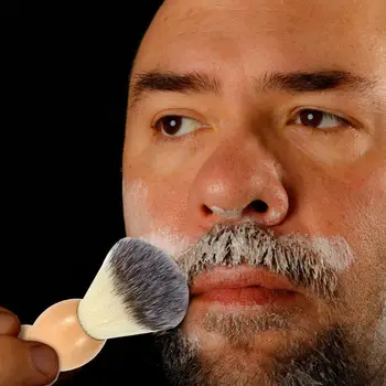 Pratico pennello da barba per uomo con manico in legno, accessori per la cura della barba, cura del viso